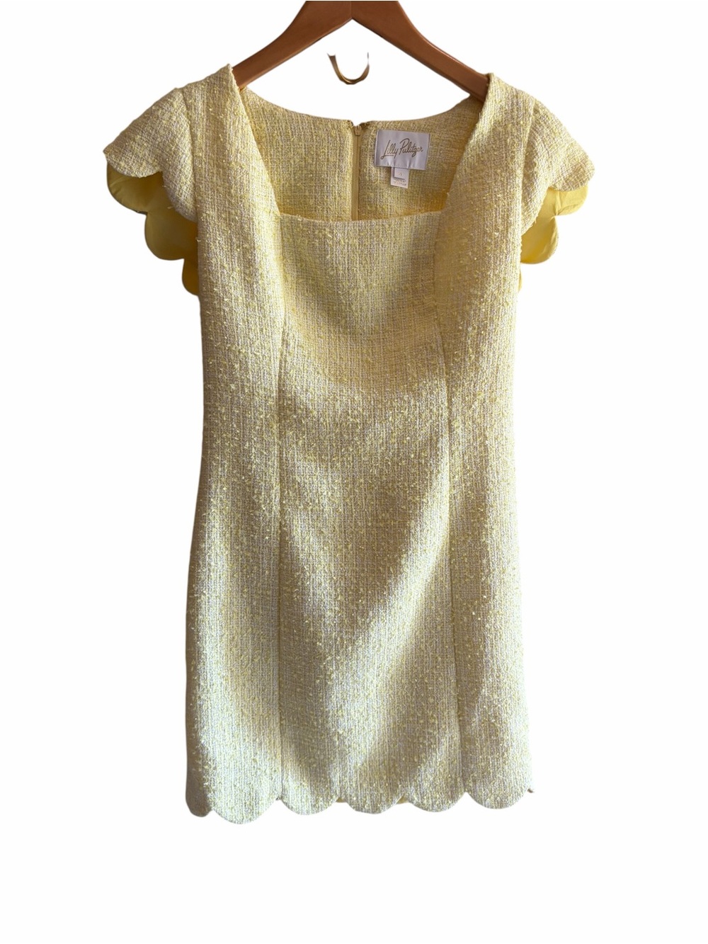 Lilly Pulitzer Yellow Maisley Boucle shift dress size 4 - Picture 6 of 9